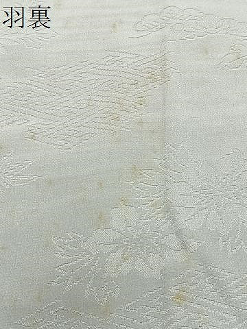 平和屋着物＃羽織　寿光織　草葉文　黒地　金銀糸　正絹　逸品　CABI9511ua