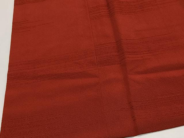 平和屋着物＃道行コート 横段地紋 茜色 正絹 逸品 未使用 CABI9516ua