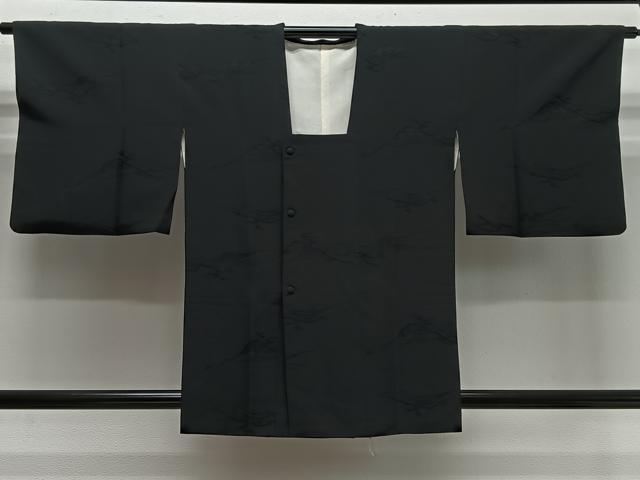平和屋着物＃道行コート 遠山地紋 黒地 高島屋扱い 正絹 逸品 CABI9518ua