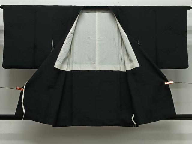 平和屋着物＃道行コート 遠山地紋 黒地 高島屋扱い 正絹 逸品 CABI9518ua