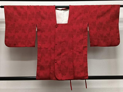 平和屋着物＃道行コート　色紙草花文　正絹　逸品　CABI9520ua