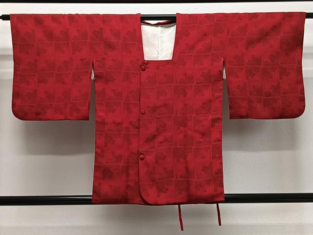 平和屋着物＃道行コート　色紙草花文　正絹　逸品　CABI9520ua