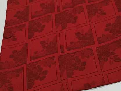 平和屋着物＃道行コート　色紙草花文　正絹　逸品　CABI9520ua