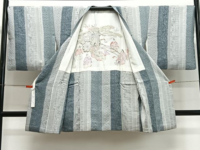 平和屋着物＃道行コート　花間道　ロング丈　正絹　逸品　CABI9521ua