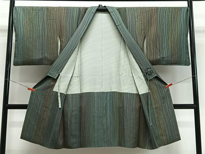 平和屋着物＃道中着　立涌文　暈し染め　ロング丈　正絹　逸品　CABI9524ua