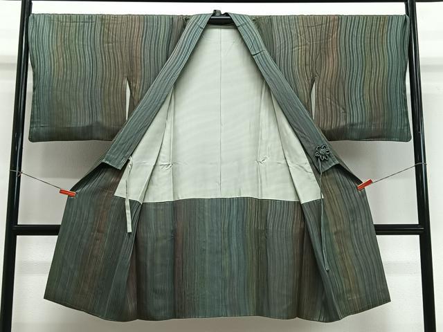 平和屋着物＃道中着　立涌文　暈し染め　ロング丈　正絹　逸品　CABI9524ua