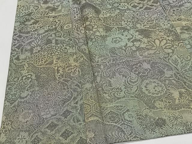 平和屋着物＃道中着　単衣　更紗花唐草文　暈し染め　ロング丈　正絹　逸品　CABI9525ua