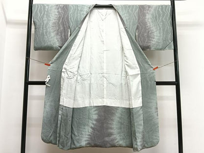 平和屋着物＃道行コート　絞り三彩　霞文　ロング丈　証紙付き　正絹　逸品　CABI9527ua