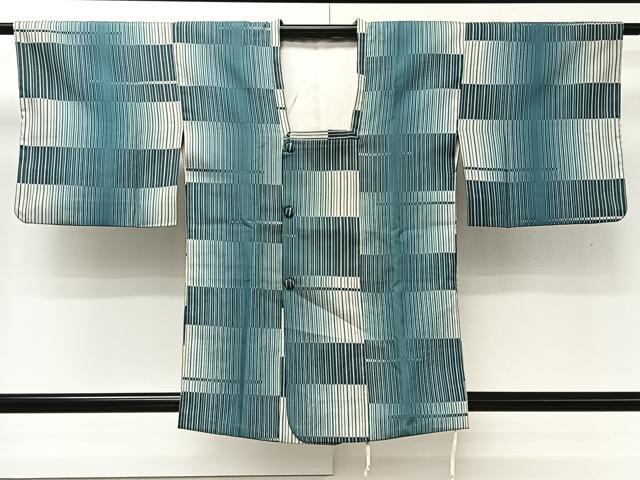 平和屋着物＃道行コート　縞　暈し染め　正絹　逸品　CABI9534ua