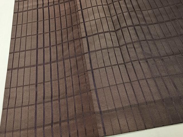 平和屋着物＃西陣　三代目市三郎　雅生紬貝　道行コート　単衣　町家格子　ロング丈　証紙付き　正絹　逸品　未使用　CABI9539ua