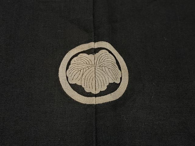 平和屋着物＃男性　長羽織　黒紋付　正絹　逸品　CABI9541ua
