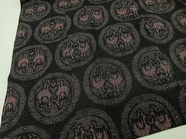 平和屋着物＃道行コート　結城紬　80亀甲　立涌文　暈し染め　ロング丈　正絹　逸品　未使用　CABI9542ua