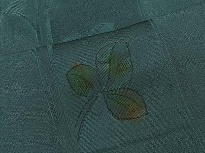 平和屋着物＃道中着　地紋起こし　枝葉文　正絹　逸品　CABI9550ua