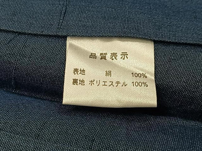 平和屋着物＃男性　長羽織　紬地　深縹色　正絹　逸品　未使用　CABI9553ua