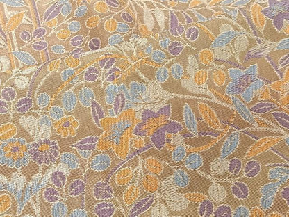 平和屋着物＃道行コート　草花文　ロング丈　正絹　逸品　CABI9554ua