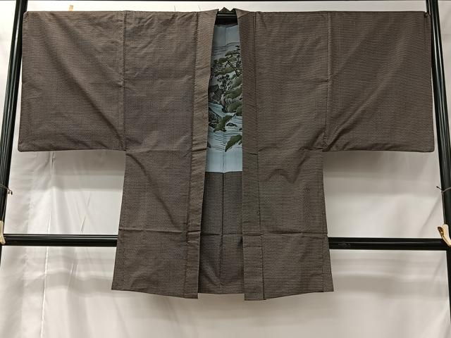 平和屋着物＃男性　長羽織　本場大島紬　100亀甲　総詰め　正絹　逸品　CABI9562ua