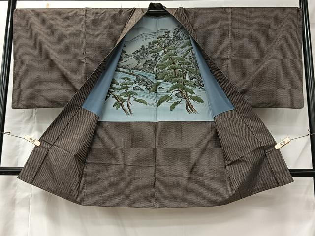 平和屋着物＃男性　長羽織　本場大島紬　100亀甲　総詰め　正絹　逸品　CABI9562ua