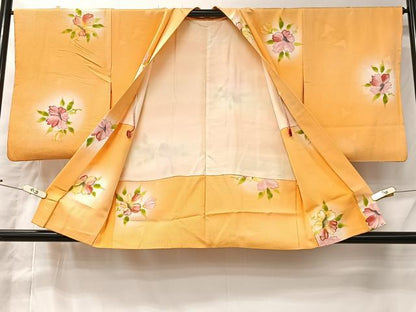 平和屋着物＃羽織　草花文　暈し染め　正絹　逸品　CABI9570ua