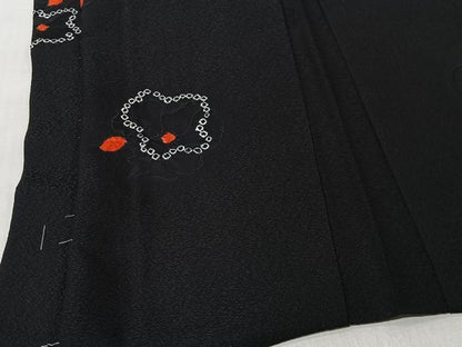 平和屋着物＃羽織　絞り　舞花文　黒地　正絹　逸品　未使用　CABI9572ua