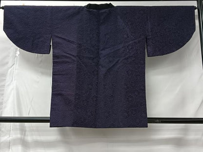 平和屋着物＃羽織　草花文　黒地　CABI9573ua