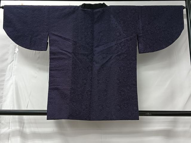 平和屋着物＃羽織　草花文　黒地　CABI9573ua
