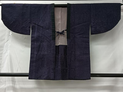 平和屋着物＃羽織　草花文　黒地　CABI9573ua