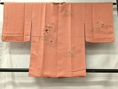 平和屋着物＃道行コート　駒刺繍　枝花文　金彩　正絹　逸品　未使用　CABI9574ua