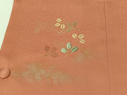 平和屋着物＃道行コート　駒刺繍　枝花文　金彩　正絹　逸品　未使用　CABI9574ua