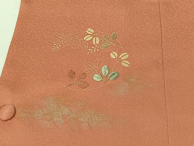 平和屋着物＃道行コート　駒刺繍　枝花文　金彩　正絹　逸品　未使用　CABI9574ua