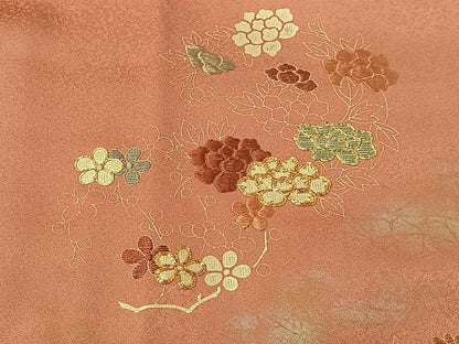 平和屋着物＃道行コート　駒刺繍　枝花文　金彩　正絹　逸品　未使用　CABI9574ua