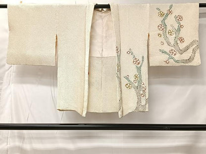 平和屋着物＃羽織　総絞り　枝花文　正絹　逸品　CABI9575ua