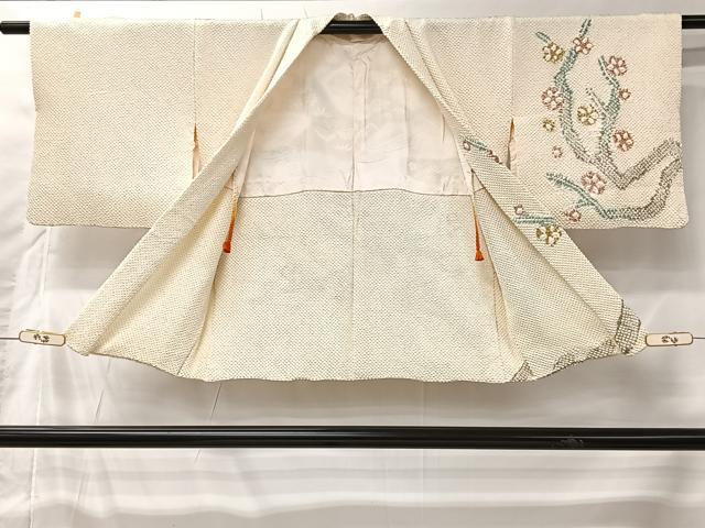 平和屋着物＃羽織　総絞り　枝花文　正絹　逸品　CABI9575ua