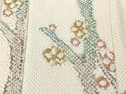 平和屋着物＃羽織　総絞り　枝花文　正絹　逸品　CABI9575ua