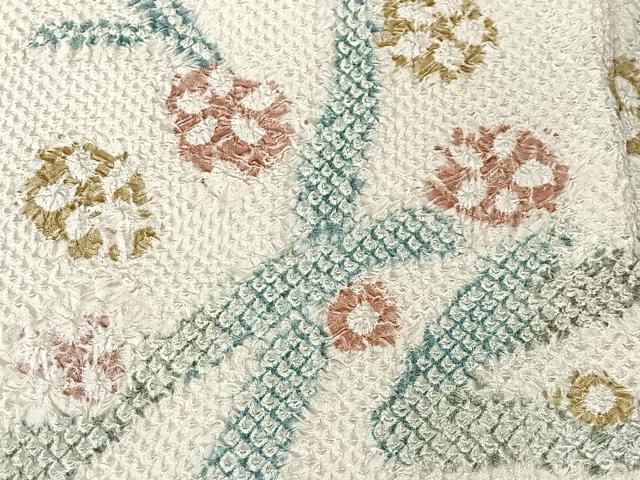 平和屋着物＃羽織　総絞り　枝花文　正絹　逸品　CABI9575ua