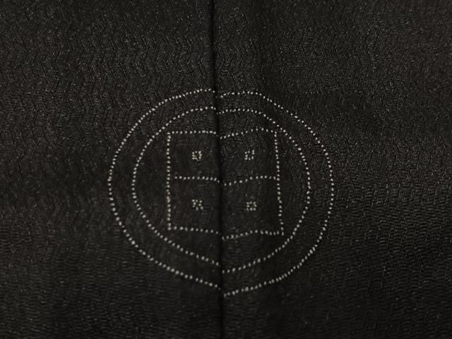 平和屋着物＃男性　長羽織　黒地　正絹　逸品　CABI9582ua