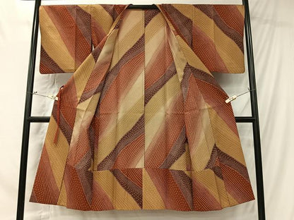 平和屋着物＃道行コート　単衣　鹿の子文様　ロング丈　洗える着物　CABI9587ua