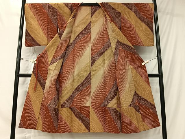平和屋着物＃道行コート　単衣　鹿の子文様　ロング丈　洗える着物　CABI9587ua