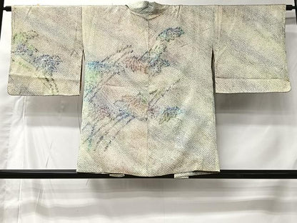 平和屋着物＃羽織　総絞り　笹竹文　正絹　逸品　CABI9588ua