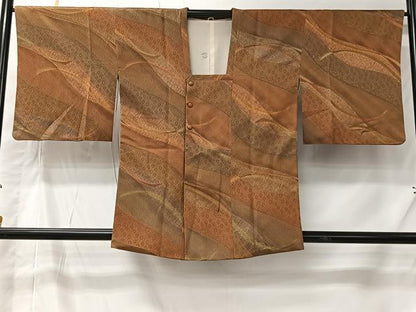 平和屋着物＃道行コート　斜線文　正絹　逸品　CABI9595ua