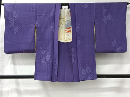 平和屋着物＃アンティーク　大正ロマン　羽織　草花文　正絹　逸品　CABI9597ua