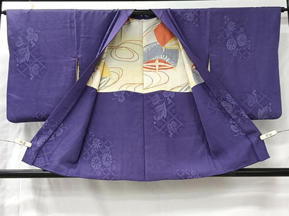 平和屋着物＃アンティーク　大正ロマン　羽織　草花文　正絹　逸品　CABI9597ua