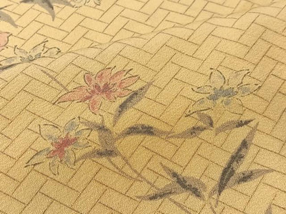 平和屋着物＃羽織　草花文　正絹　逸品　未使用　CABI9598ua