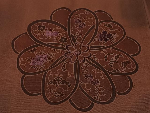 平和屋着物＃刺繍　舞花文　暈し染め　正絹　逸品　未使用　CABI9599ua