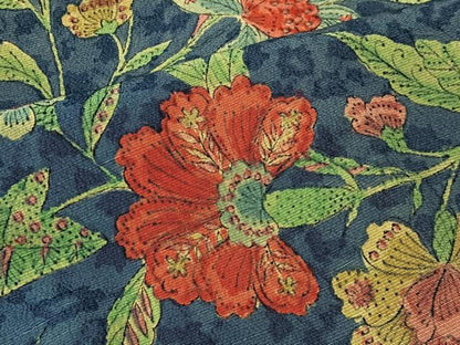 平和屋着物＃道中着　更紗草花文　正絹　逸品　CABI9600ua