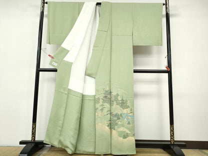 平和屋着物●豪華色留袖　高野山水図　寿光織　金糸　やまと誂製　正絹　逸品　CABI9601ut