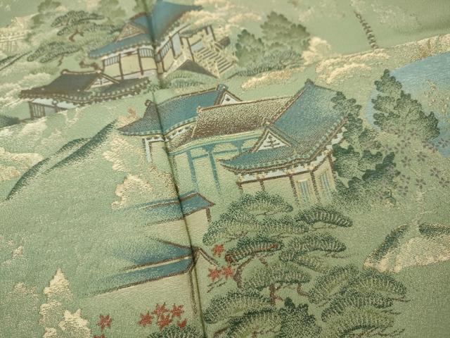平和屋着物●豪華色留袖　高野山水図　寿光織　金糸　やまと誂製　正絹　逸品　CABI9601ut