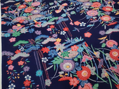 平和屋着物●豪華振袖　紅型　流水籬花文　鬼しぼ縮緬　正絹　逸品　CABI9605ut