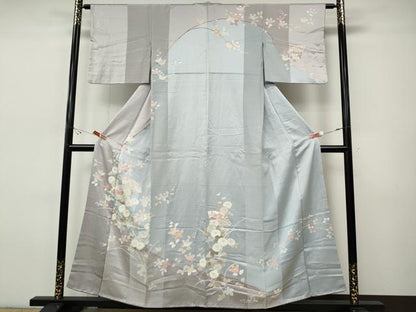 平和屋着物●訪問着　扇面草花文　金彩　正絹　逸品　CABI9606ut