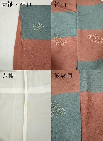 平和屋着物●上質な小紋　格子舞花文　正絹　逸品　CABI9608ut