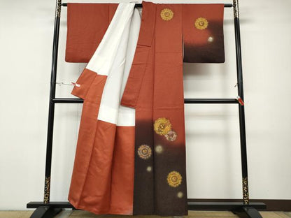 平和屋着物●中国三大刺繍　スワトウ刺繍　訪問着　飛鶴正倉院花文　暈し染め　金銀彩　正絹　逸品　CABI9609ut
